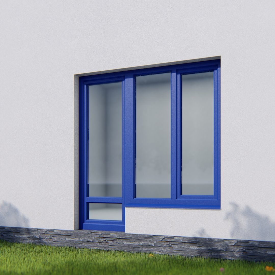 Балконная дверь двустворчатое окно слева